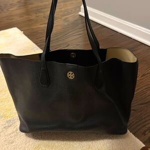 Tory Burch black leather tote bag